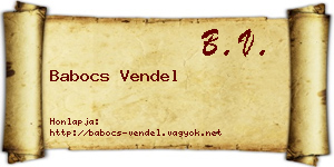 Babocs Vendel névjegykártya